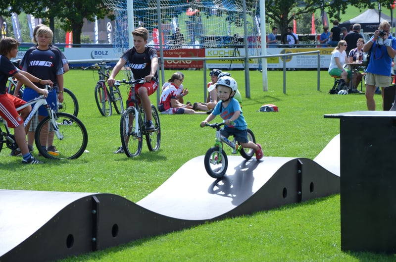 25 month old rides a PARKITECT modular pumptrack.