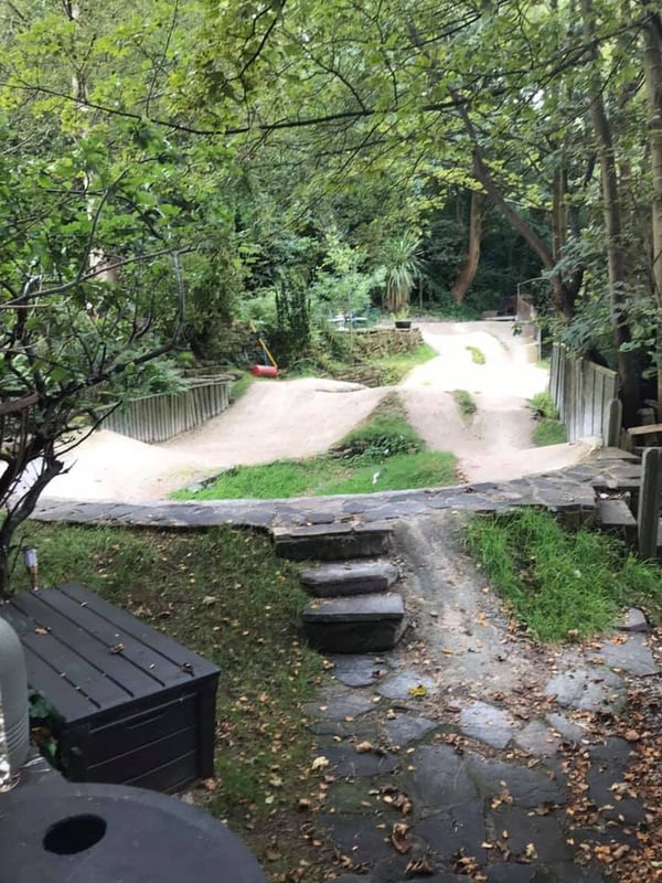 A backyard pumptrack designed and built by DirtworksBMX in the UK. Photo courtesy of Phil Hudu, BackYard Pumptracks.