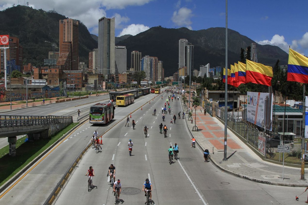 A bike commuters dream- La Ciclovia in Bogota is a popular highway open for cyclists on Sundays since 1974, but during the pandemic has been opened for cyclists every day.