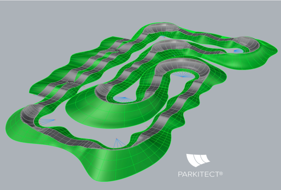 Architectural drawing of a PARKITECT modular pumptrack.