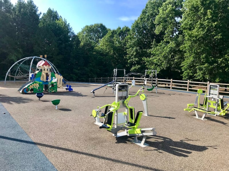 A multigenerational playground at Marion Diehl Park in Charlotte, NC.