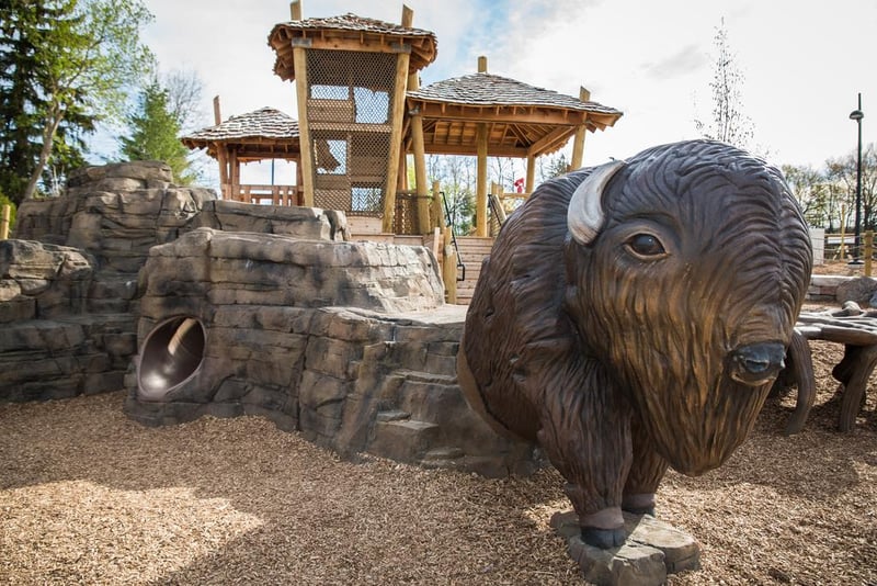 Bison's Bluff Park is a natural playground in Schaumburg, Illinois.