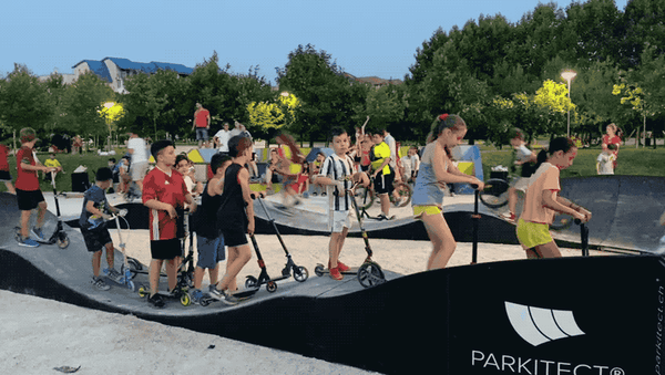Kids, adults flock to ride a busy modular pumptrack