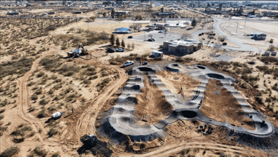Asphalt pumptrack in Chaparral desert