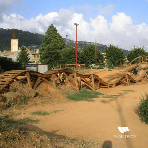 Our original pumptrack built in Finale Ligure, Italy, which boasts a world-class bike park today