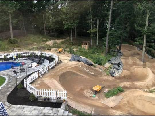 Functional and beautiful, a professional designed backyard pumptrack. Photo courtesy of Michael Drake, BackYard Pumptracks Facebook Group.