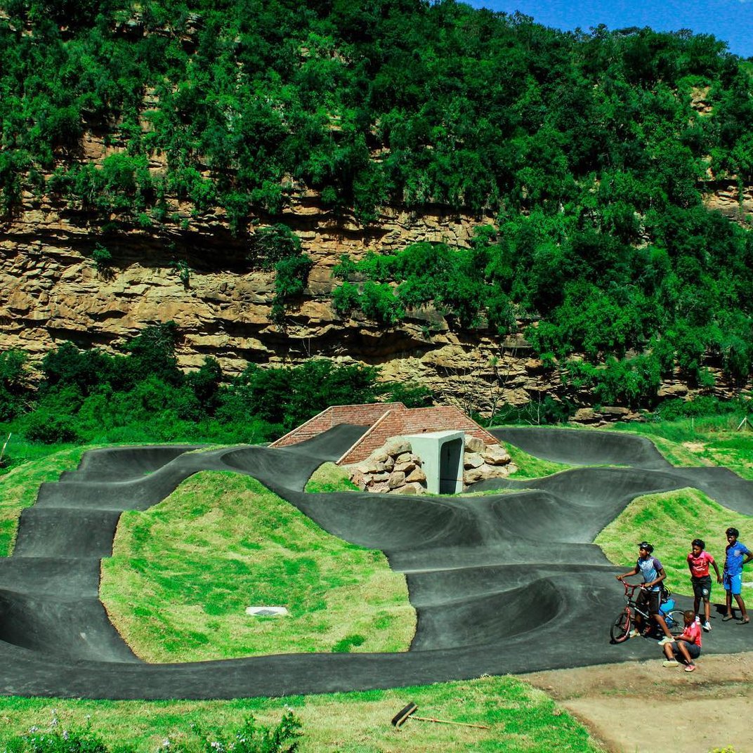 So many reasons to love the Velosolutions pumptrack in Kwadebeka, but don’t forget the beautiful environment is a big one! Courtesy Velosolutions.