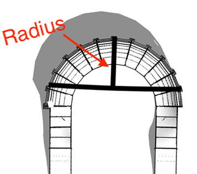 PARKITECT image showing the radius of a berm