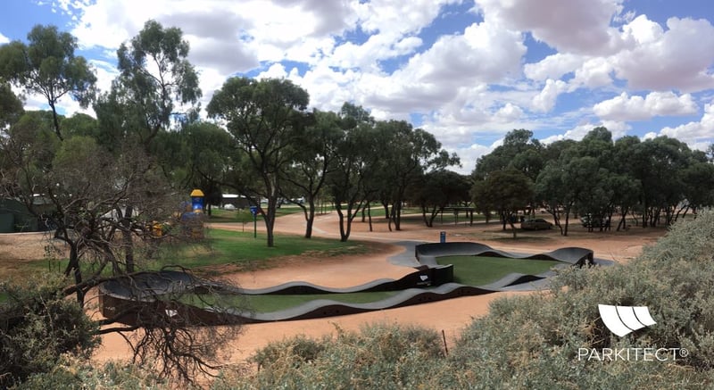 PARKITECT modular pumptrack made of composite material, installed above ground in