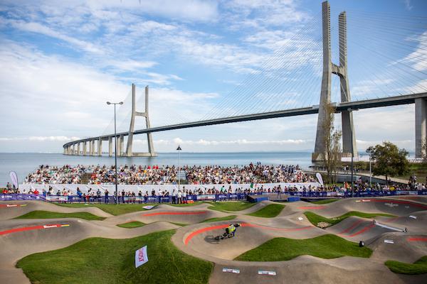 The Red Bull UCI Pump Track 2021 World Championships site in Lisbon, Portugal.