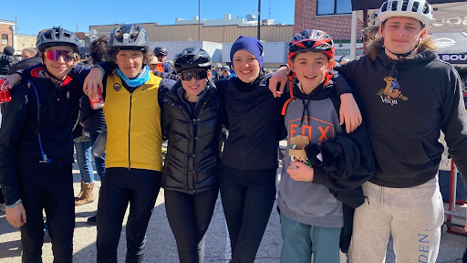 Students from the Thaden School gravel biking club