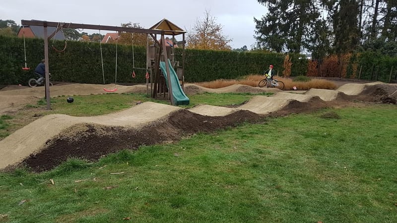 The stuff dreams are made of- An idyllic backyard pumptrack. Photo credit Wouter Gijbels. BackYard Pumptracks Facebook Group.