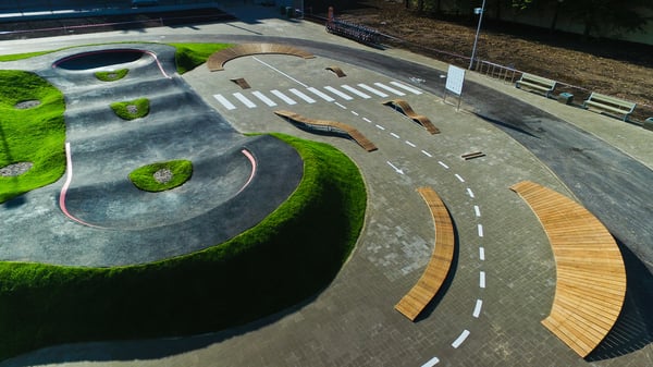 The wooden adventure skills track in Riga, Latvias central sport square is ideal for novices